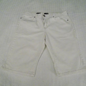 White Jean Boyfriend Bermuda Shorts
